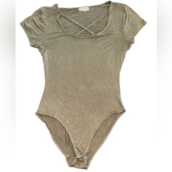 Ultra Flirt Olive Green Bodysuit - Picture 1 of 3